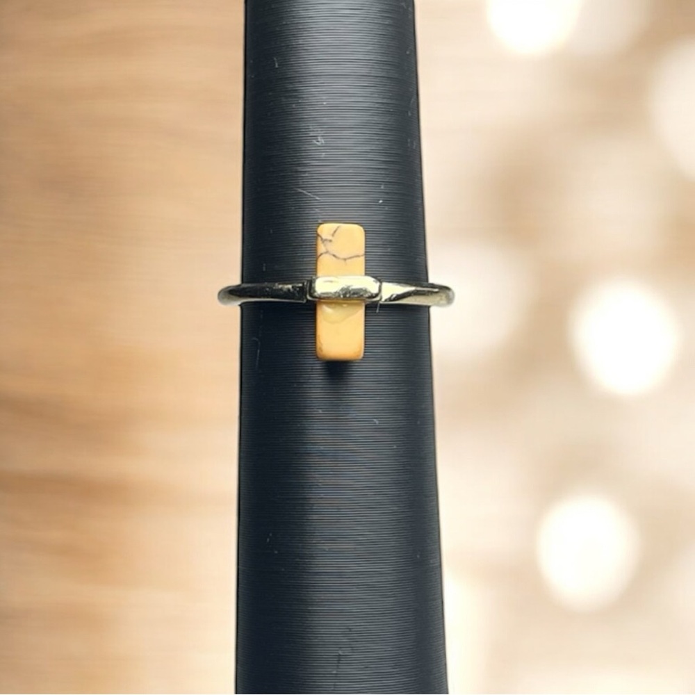 Amber Howlite Stone Ring